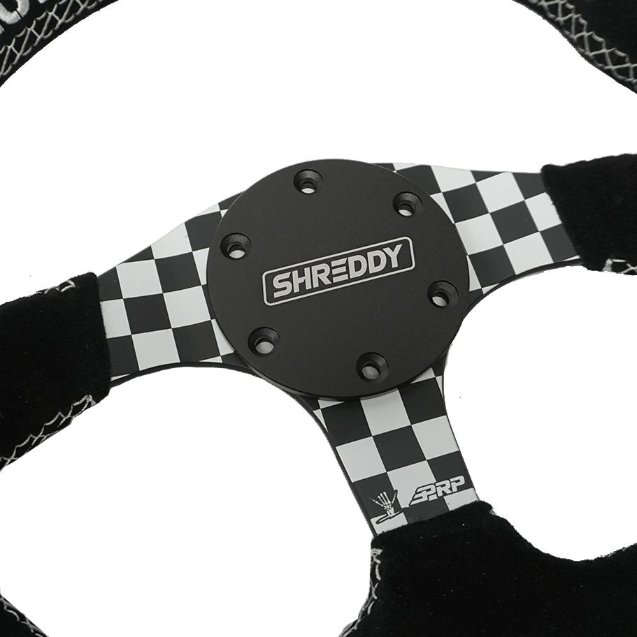 Checkered Steering Wheel // PRP X Shreddy // D - Shaped - Shreddy