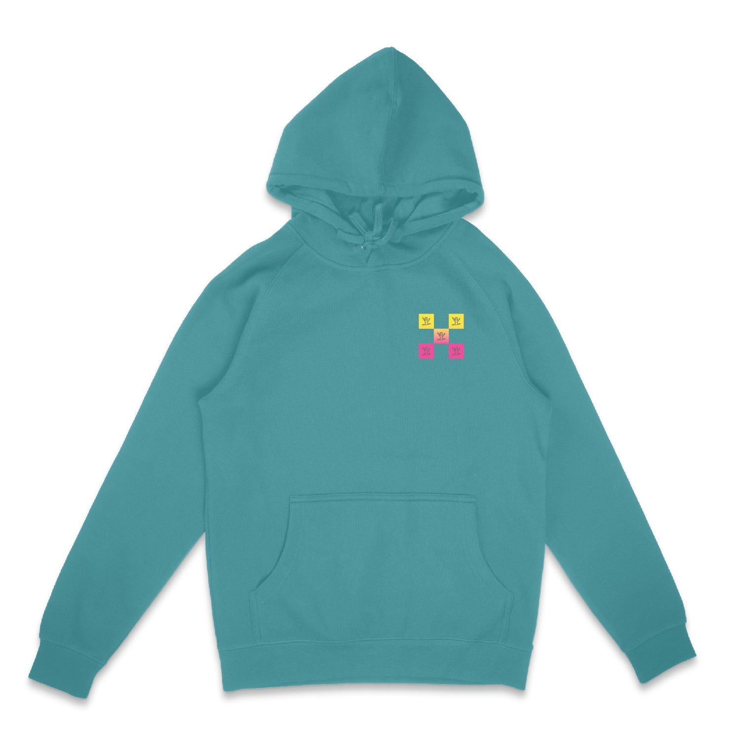 Checks Teal Hoodie (Mens) - Shreddy