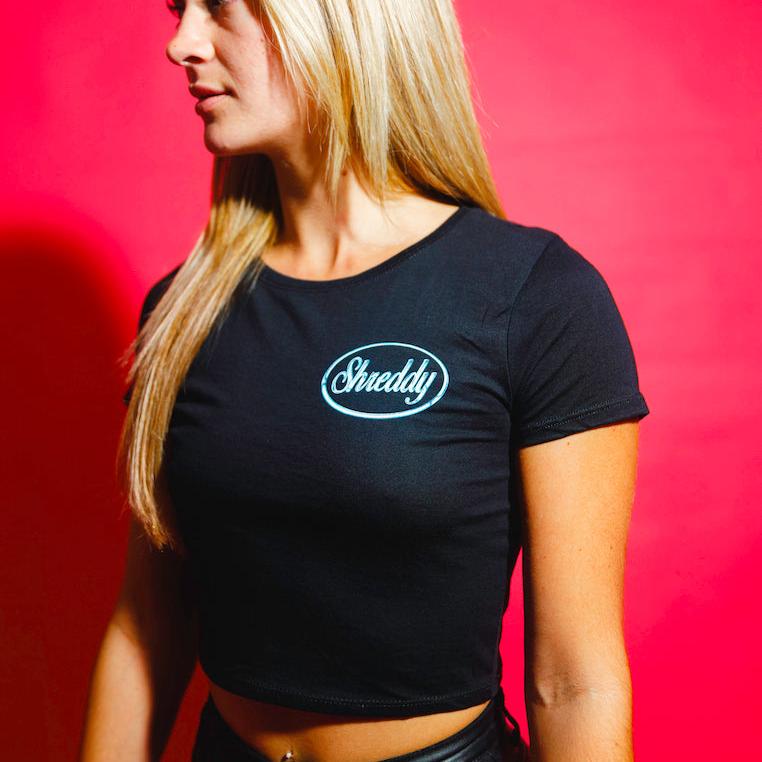 Liquid Form - Fitting Crop Tee Black (Womens) - Shreddy