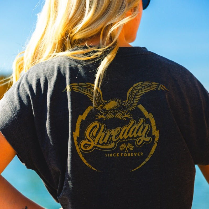 Bird Shirt Vintage Wash Shirt Black (Womens) - Shreddy