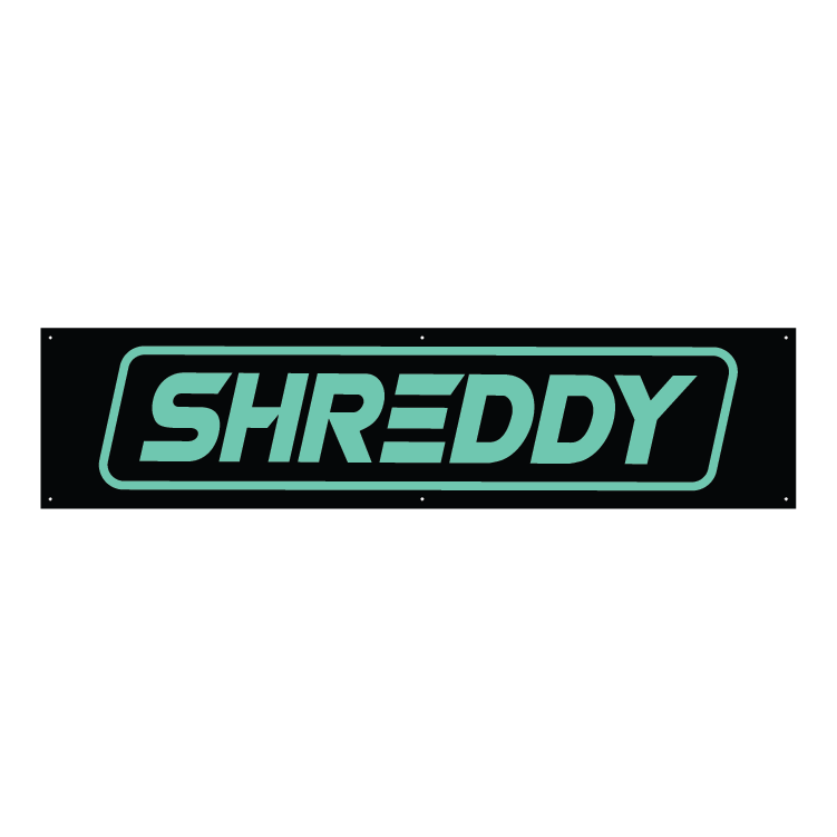 Box Logo Banner Teal 58" x 14" - Shreddy