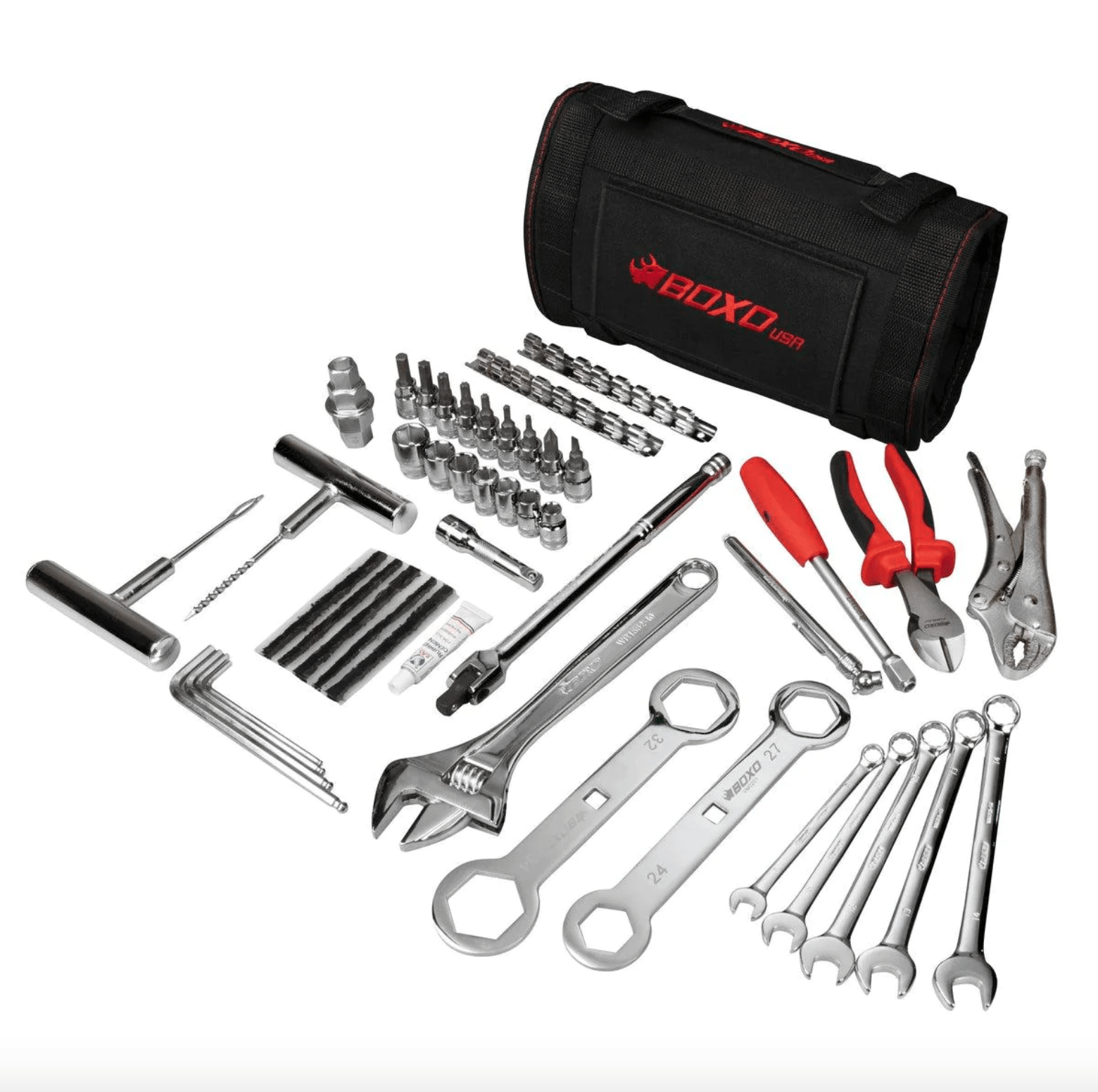 BOXO X SHREDDY ADVENTURE MOTORCYCLE ROLL | 40-Piece Metric Motorcycle Tool Kit - Shreddy