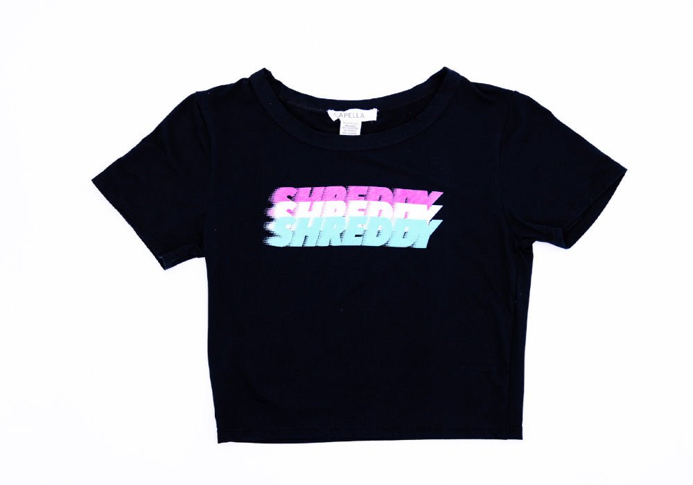 Copy Crop Shirt Black (Womens) - Shreddy