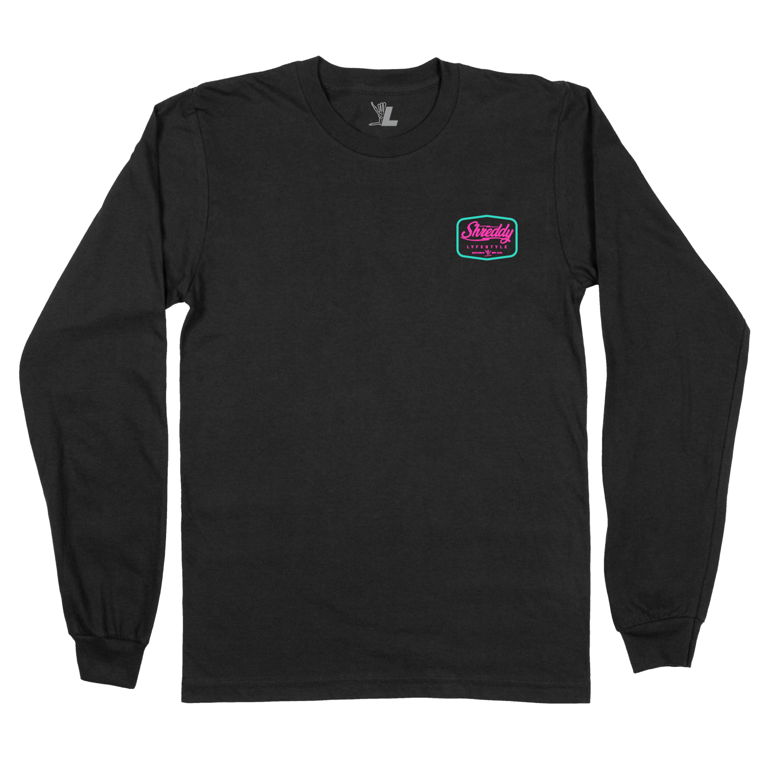 Diamond Pink Long Sleeve Black (Mens) - Shreddy