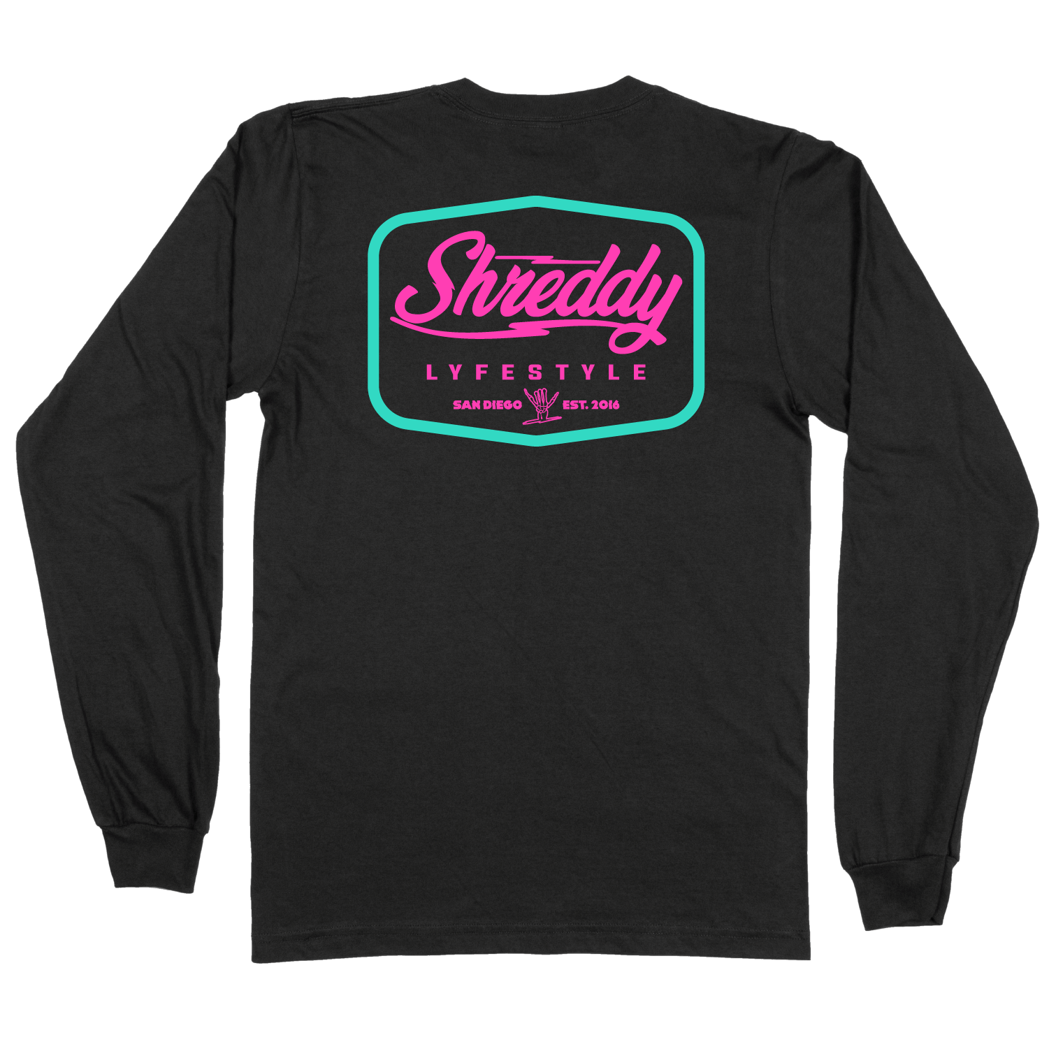 Diamond Pink Long Sleeve Black (Mens) - Shreddy