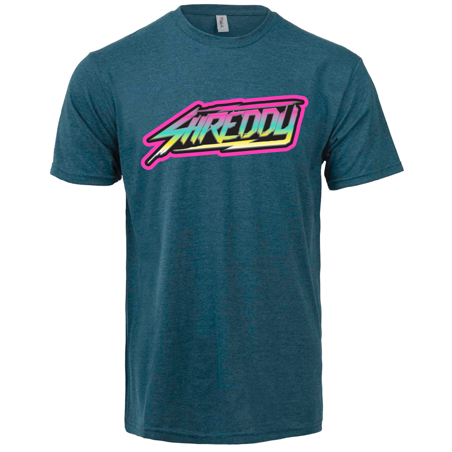 Neon Logo Bi-Blend Shirt Cyan Black (Mens) - Shreddy