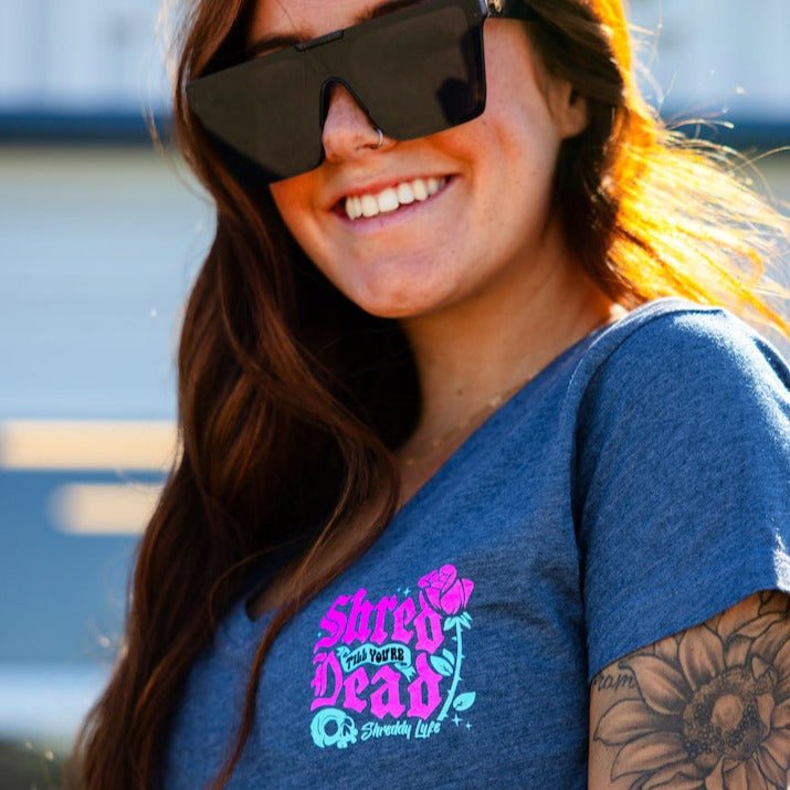 Rose V Tee Shirt (Womens) - Shreddy