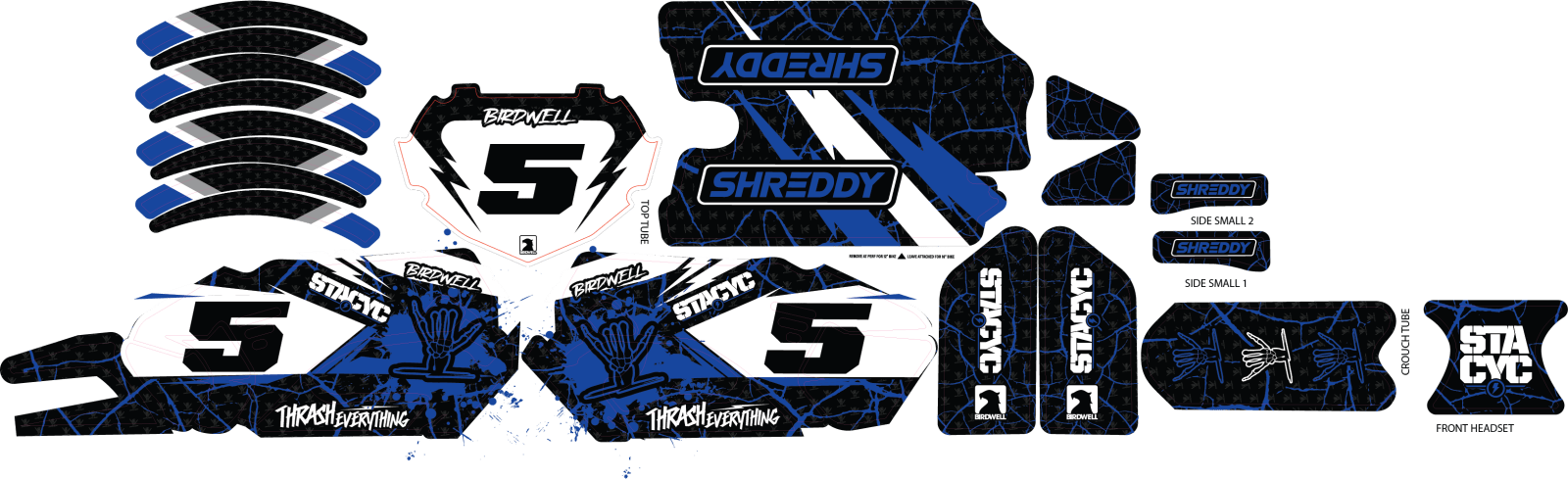 SHREDDY CUSTOM STACYC KITS GEN 2 (BLUE) - Shreddy