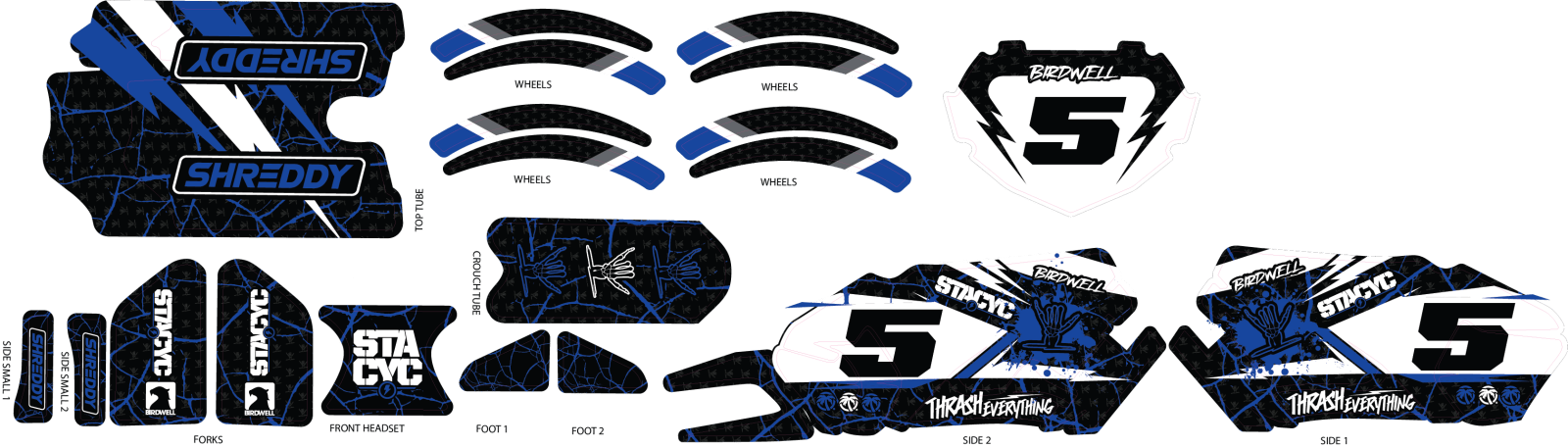 SHREDDY CUSTOM STACYC KITS GEN 2 (BLUE) - Shreddy