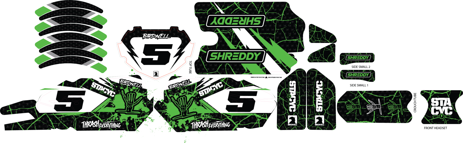 SHREDDY CUSTOM STACYC KITS GEN 2 (GREEN) - Shreddy