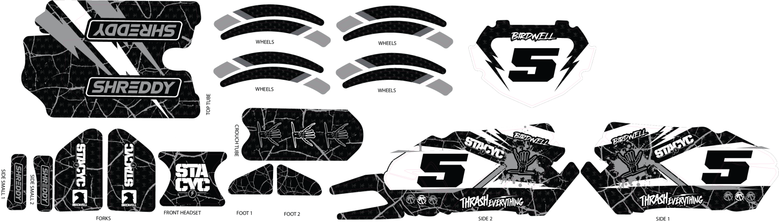 SHREDDY CUSTOM STACYC KITS GEN 2 (GREY) - Shreddy