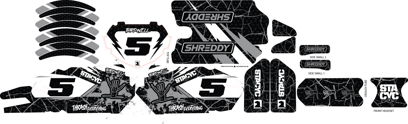 SHREDDY CUSTOM STACYC KITS GEN 2 (GREY) - Shreddy