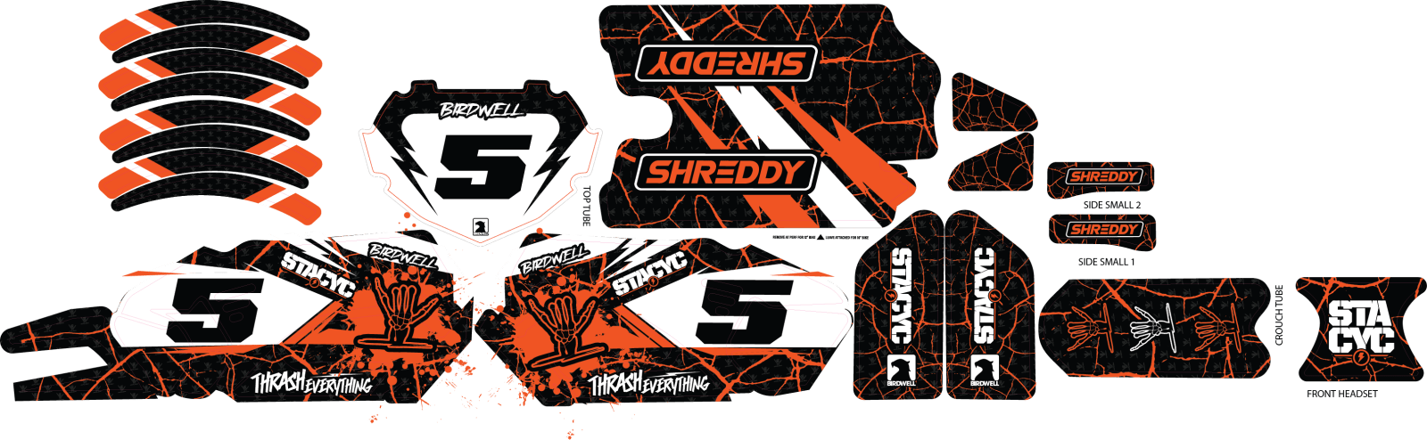 SHREDDY CUSTOM STACYC KITS GEN 2 (ORANGE) - Shreddy