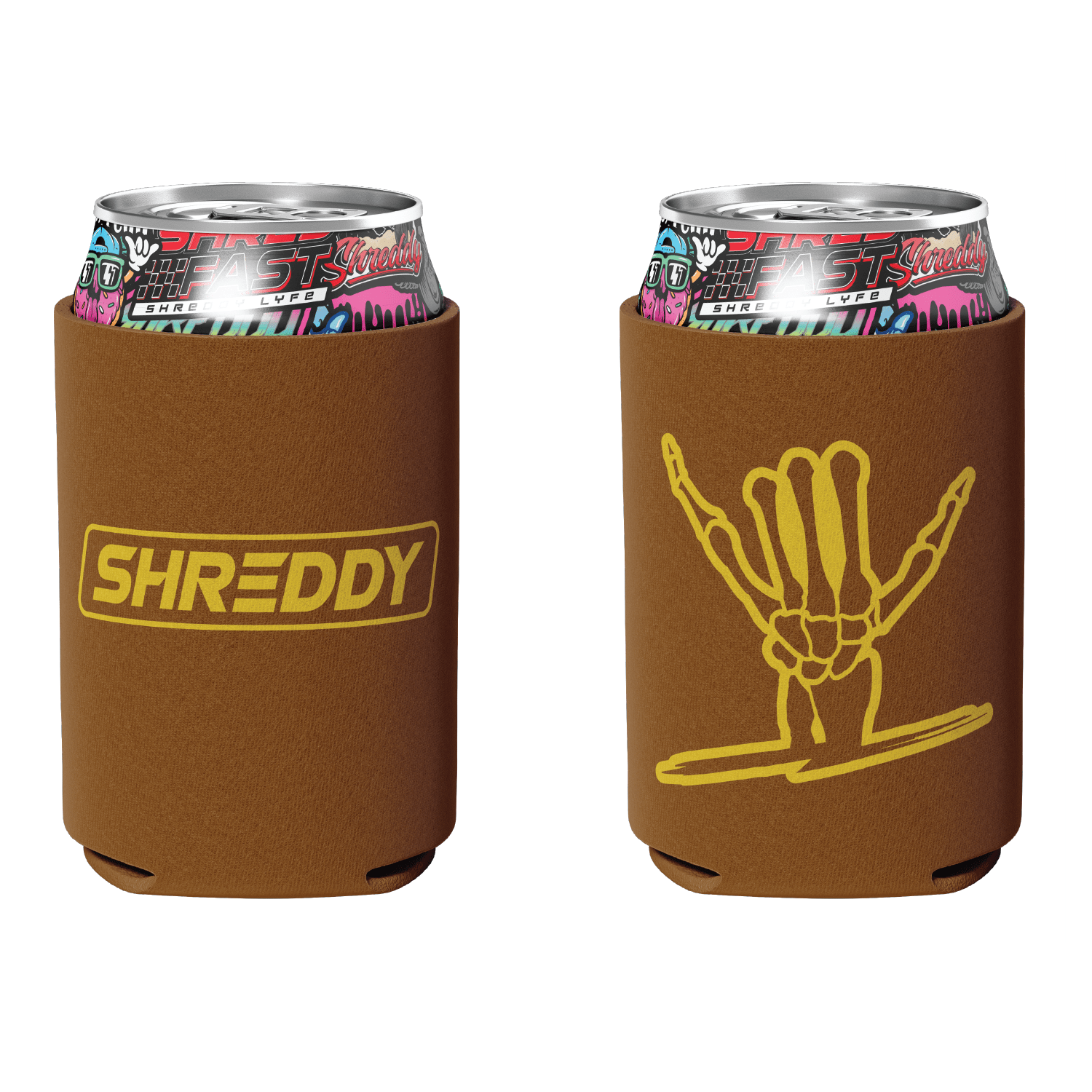 Box Icon Koozie Brown / Gold (12oz) - Shreddy