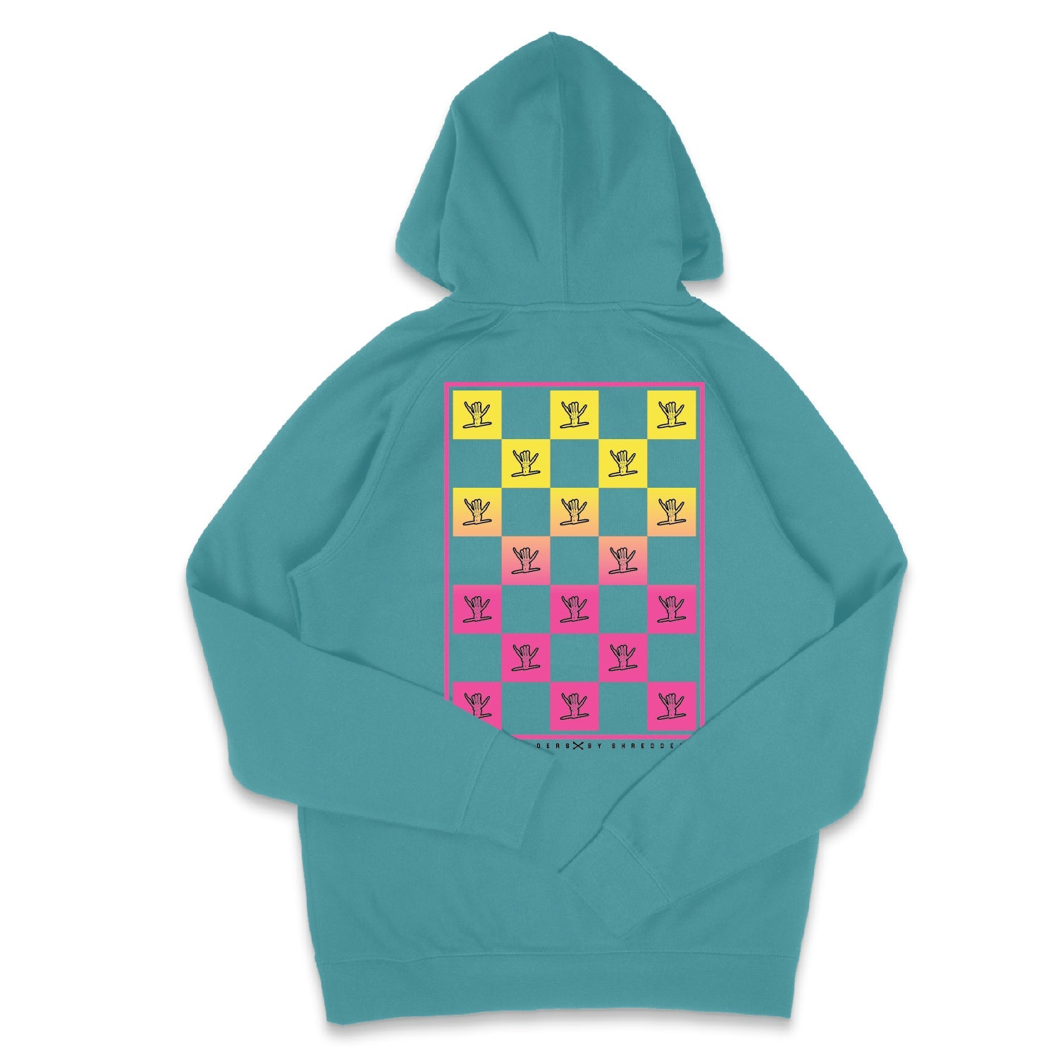 Checks Teal Hoodie (Mens) - Shreddy