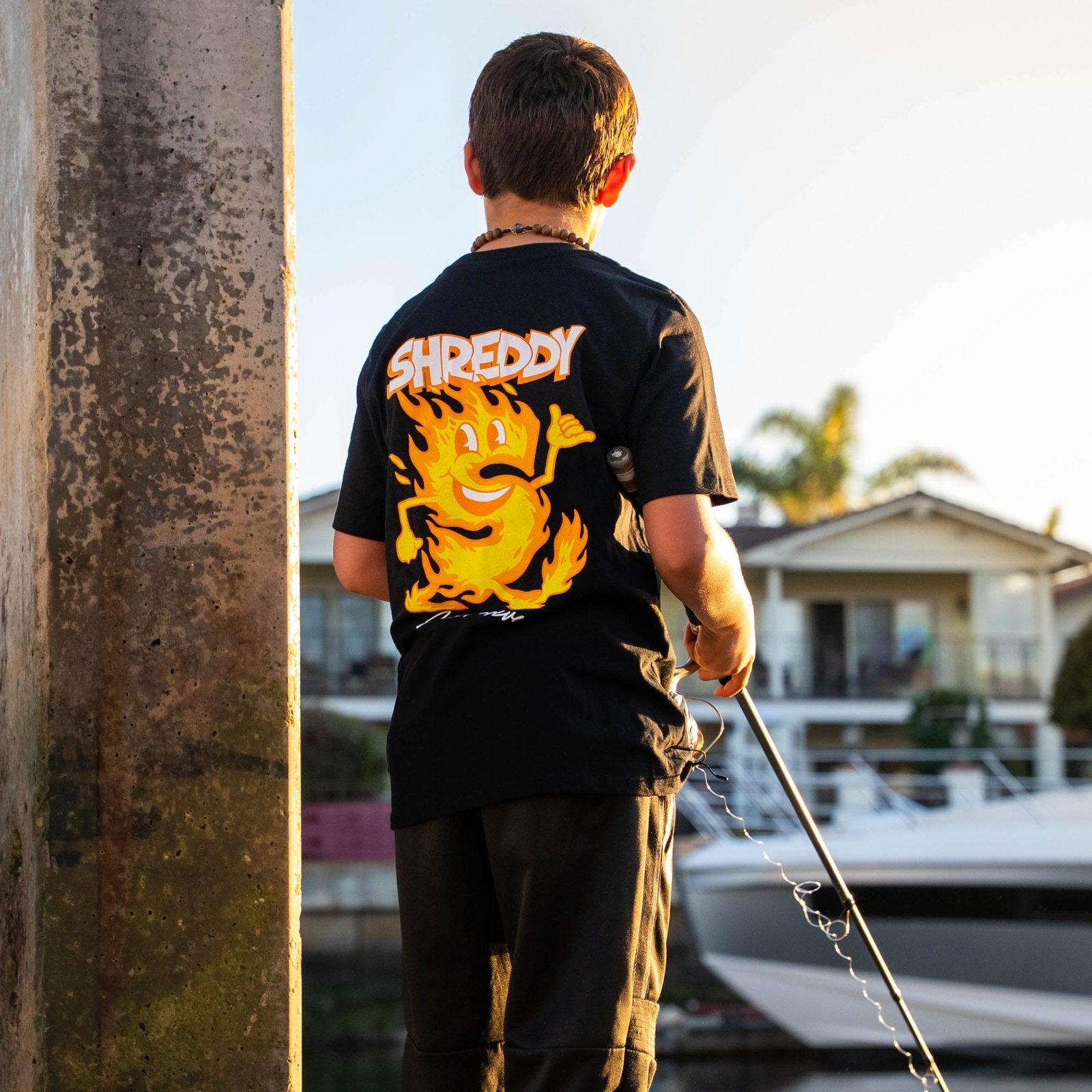 Flame Man Shirt Black (Youth) - Shreddy