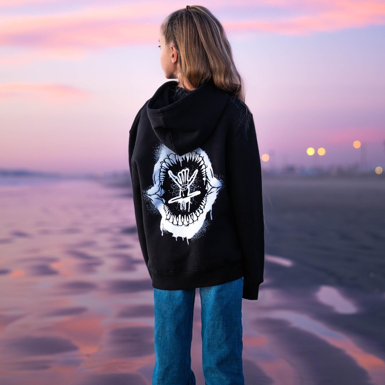 Jaws 3.0 Hoodie Black (Youth) - Shreddy
