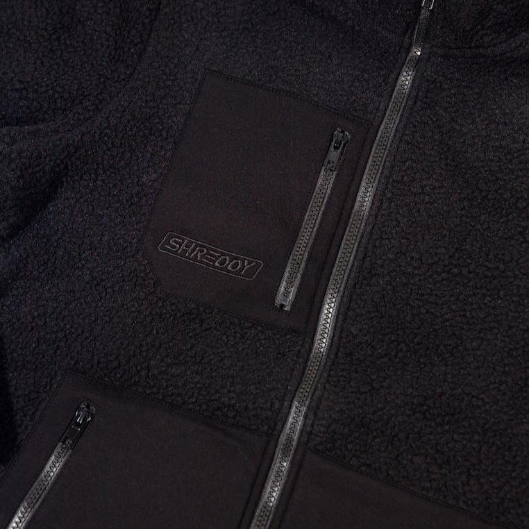 Sherpa Jacket Black/Black (Womens) - Shreddy