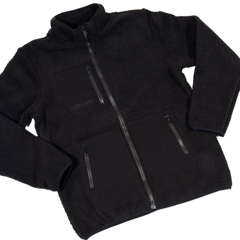 Sherpa Jacket Black/Black (Womens) - Shreddy