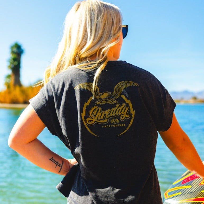 Bird Shirt Vintage Wash Shirt Black (Womens) - Shreddy