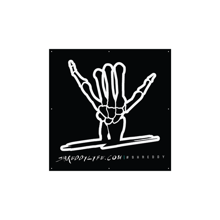 Black Shaka Banner 36" x 36" - Shreddy