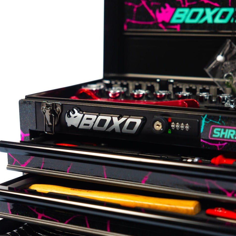 Combo Box 3-Drawers | CRACKED ShreddyBox 159-Piece Metric and SAE Toolbox - Shreddy