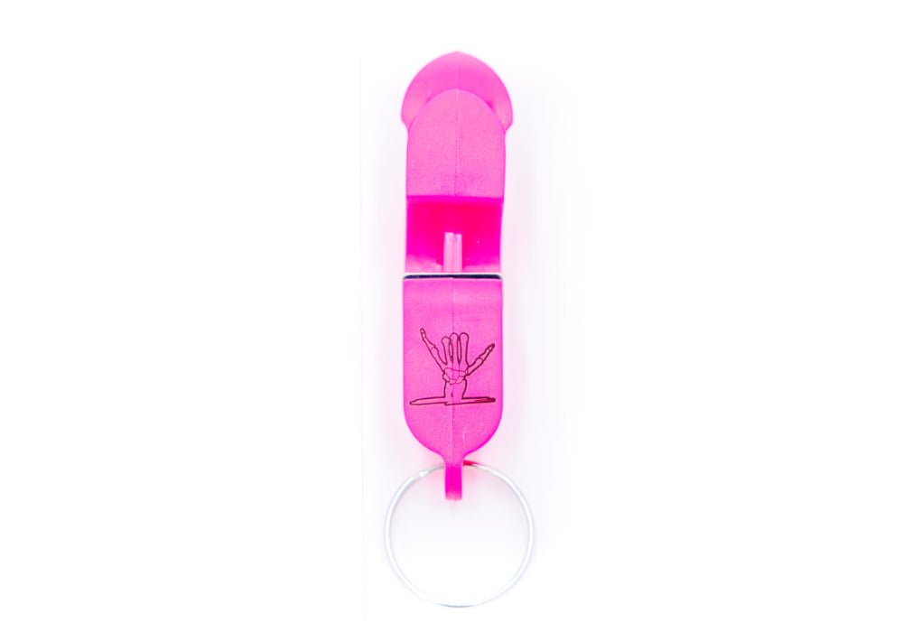 Drinking 49814 Drinking Shotgun Bottle Opener Pink Keychain