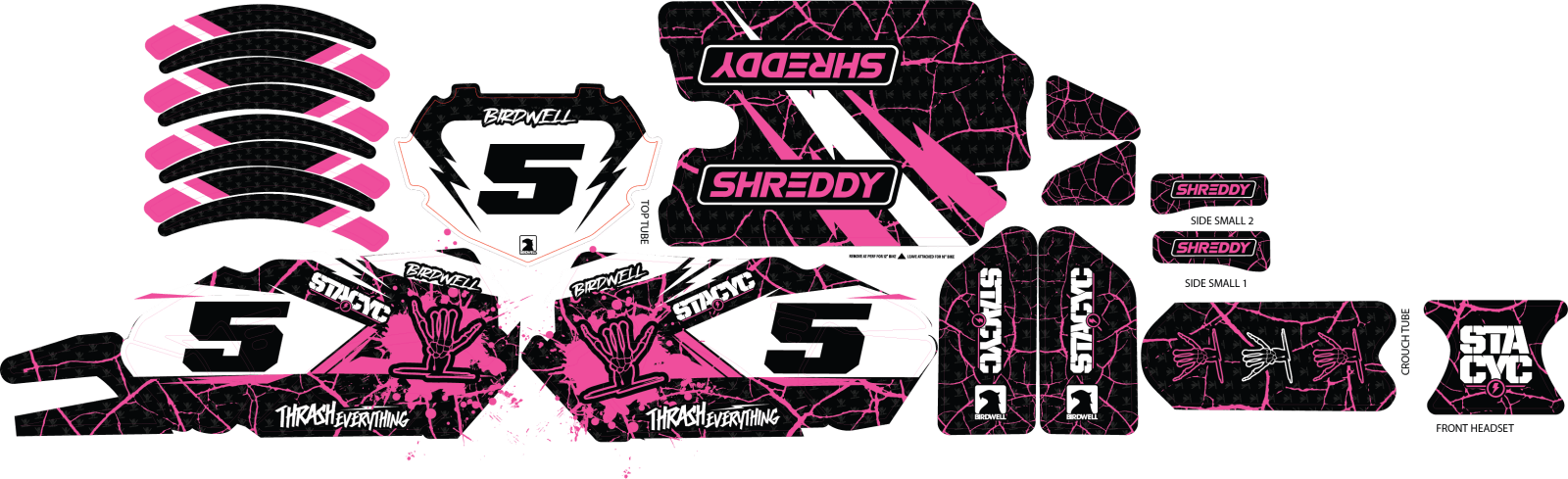 SHREDDY CUSTOM STACYC KITS GEN 2 (PINK) - Shreddy