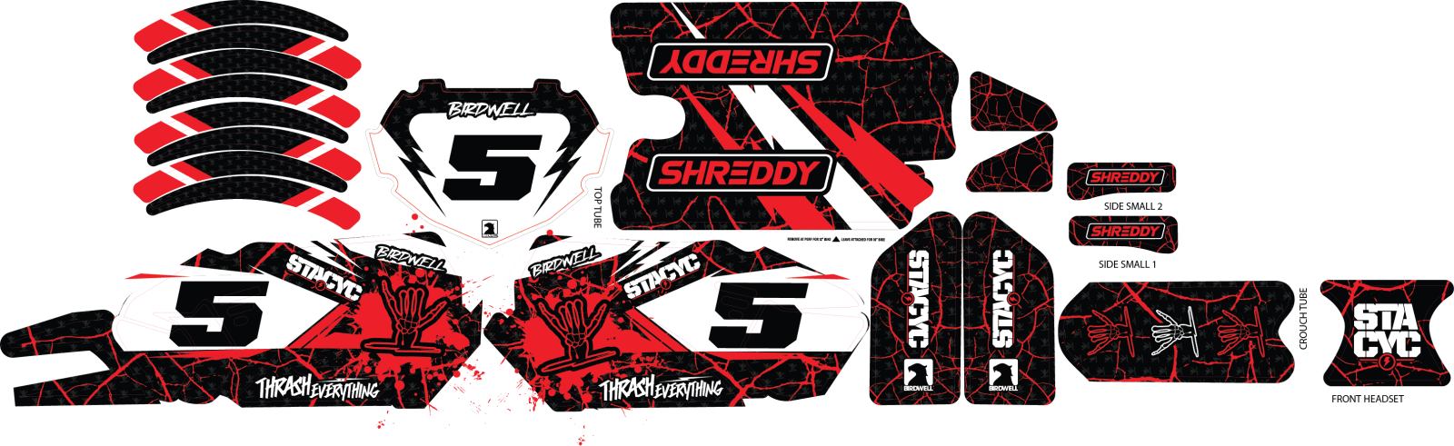 SHREDDY CUSTOM STACYC KITS GEN 2 (RED) - Shreddy