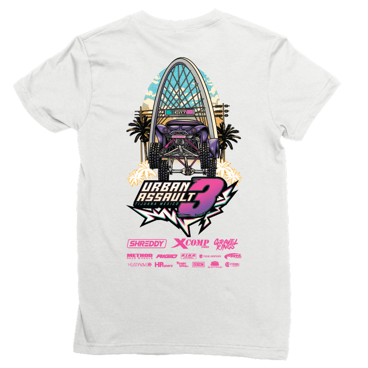 Urban Assault Club Crew Shirt White (Womens) - Shreddy